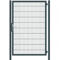 Gewa Gartentor Classic Einflügelig 1,5m Breit 1,4m Hoch Doppelstabmattenzaun Zauntor in RAL7016 Anthrazit inkl. Zubehör mit 60x60mm Pfosten