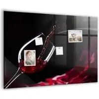 Tulup Magnetische Glastafel Wein 100x70 cm Magnettafel Mit Marker Beschreibbar Weißer Marker Magnettafel Für Termine