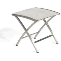 Natur24 Paragon Fußhocker Edelstahl Silbergrau
