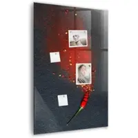 Tulup Beschreibbare Glasmagnettafel Paprikapulver 60x90 cm Magnettafel Büro Glas Weißer Marker Glassboard Magnetisch