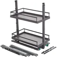 Kesseböhmer DISPENSA Junior III Apothekerauszug Anthrazit für Korpusbreite 300 mm mit ARENA Style Tablaren