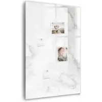 Tulup Schreib Magnettafel Marmor 60x90 cm Magnettafel Wohnzimmer Glas Schwarzer Marker Magnettafel Flur Glas