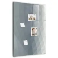 Tulup Beschreibbare Magnettafel Abstrakte Graue Wellen 70x100 cm Beschreibbare Magnettafel Küche Schwarzer Marker Magnetisches Glassboard
