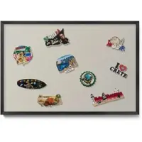 Tulup Magnettafel Magnetboard für Reisemagnete Cremefarben 60x40 cm Metall Magnettafel Gerahmt Schwarzer Rahmen