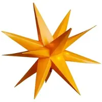 Linder Exclusiv GmbH LED 3D Leuchtstern Ø 25 cm Lichterstern Batterie Timer In-Outdoor Advent Gelb