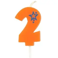 Papstar Zahlenkerze, Mini 6,8 cm orange "2" 15 Stück