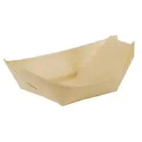 Papstar Fingerfood - Schalen, Holz "pure" 11 cm x 6,5 cm "Schiffchen" 500 Stück