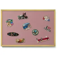 Tulup MAGNETTAFEL 60x40 cm Goldener Rahmen Pastellrosa