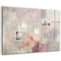 Tulup Glasmagnettafel Beschreibbar Gemalte Abstraktion 100x70 cm Magnettafel Wand Glas Schwarzer Marker Magnetisches Whiteboard Glas