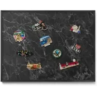 Tulup MAGNETTAFEL 80x60 cm Schwarzer Rahmen Eleganter Schwarzer Marmor