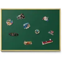 Tulup Magnettafel Metalltafel für Magnete Farbe Dunkelgrün 100x70 cm Magnetboard Gerahmt für Urlaubsmagnete Goldrahmen