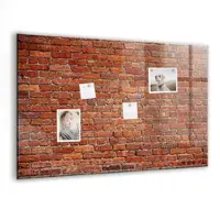 Tulup Magnettafel Beschreibbar Alte Backsteinmauer 90x60 cm Magnettafel Küche Glas Weißer Marker Glastafel Magnetisch