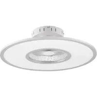 LINDBY LED-Deckenventilator Romea, rund, DC, leise, 60 cm Romea , dimmbar, alu / grau / zink, für Wohn- / Esszimmer, Kunststoff, Modern