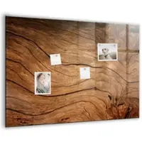 Tulup Glasmagnettafel Beschreibbar Altes Holz Magnettafel Wand Glas 100x70 cm Weißer Marker Magnetisches Whiteboard Glas
