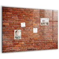 Tulup Beschreibbare Magnettafel Alte Backsteinmauer 100x70 cm Beschreibbare Magnettafel Küche Weißer Marker Magnetisches Glassboard