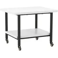 Costway Druckertisch mit Rollen 2 Ebenen Ganzweiß 49 x 40 x 38 cm