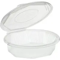 Papstar Starpak 25 Menüboxen mit Klappdeckeln, PP transparent 8-eckig - 5,9 cm x 21,5 cm x 21,5 cm 2-geteilt