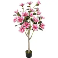 Costway Kunstbaum mit Mehrverzweigten Stämmen & Blüten Rosa 130CM