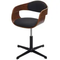 Proregal Bürostuhl HxBxT 83x64x64 cm Sitzhöhe 45cm Höhenverstellbar Drehmechanismus Bugholz Walnuss-Optik Stoff Dunkelgrau Schreibtischstuhl