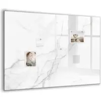 Tulup Magnetische Glastafel Dekorativer Marmor Magnettafel Mit Marker Beschreibbar 100x70 cm Schwarzer Marker Magnettafel Für Termine