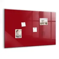 Tulup Glasmagnettafel Rote Farbe 90x60 cm Glastafel Magnetisch Beschreibbar Weißer Marker Magnettafel Für Organisation