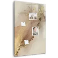 Tulup Magnettafel Beschreibbar Glitzernder Marmor 60x90 cm Magnettafel Küche Glas Schwarzer Marker Glastafel Magnetisch