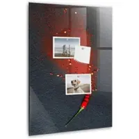 Tulup Beschreibbare Magnettafel Paprikapulver 40x60 cm Beschreibbare Magnettafel Küche Weißer Marker Magnetisches Glassboard