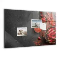 Tulup Glasmagnettafel Beschreibbar Rote Paprika 60x40 cm Magnettafel Wand Glas Weißer Marker Magnetisches Whiteboard Glas