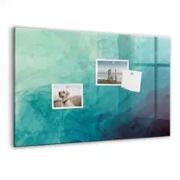Tulup Magnetische Glastafel Abstraktionstiefe 60x40 cm Magnettafel Mit Marker Beschreibbar Weißer Marker Magnettafel Für Termine
