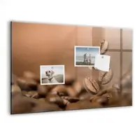 Tulup Glasmagnettafel Beschreibbar Kaffeebohnen 60x40 cm Magnettafel Wand Glas Weißer Marker Magnetisches Whiteboard Glas