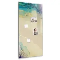 Tulup Glas Magnettafel Bunter Marmor 60x120 cm Magnettafel Zum Beschriften Schwarzer Marker Magnettafel Für Notizen