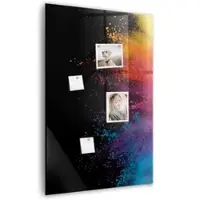 Tulup Glas Magnettafel Farbpulver 60x90 cm Magnettafel Zum Beschriften Weißer Marker Magnettafel Für Notizen