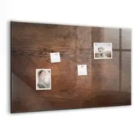Tulup Beschreibbare Glasmagnettafel Altes Holz 90x60 cm Magnettafel Büro Glas Weißer Marker Glassboard Magnetisch