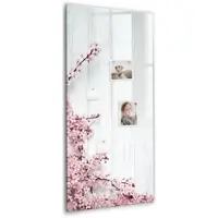 Tulup Beschreibbare Glasmagnettafel Blumen Auf Holz 60x120 cm Magnettafel Büro Glas Schwarzer Marker Glassboard Magnetisch