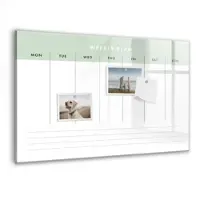 Tulup Glasmagnettafel Beschreibbar Wochenplaner 60x40 cm Magnettafel Wand Glas Schwarzer Marker Magnetisches Whiteboard Glas