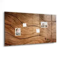 Tulup Schreib Magnettafel Altes Holz Magnettafel Wohnzimmer Glas 120x60 cm Weißer Marker Magnettafel Flur Glas