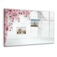 Tulup Magnettafel Aus Glas Frühlingsblumen 60x40 cm Whiteboard Magnetisch Glas Schwarzer Marker Magnettafel Modern Glas