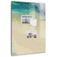 Tulup Glasmagnettafel Beschreibbar Bunter Marmor 40x60 cm Magnettafel Wand Glas Schwarzer Marker Magnetisches Whiteboard Glas