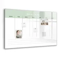 Tulup Schreib Magnettafel Wochenplaner 90x60 cm Magnettafel Wohnzimmer Glas Schwarzer Marker Magnettafel Flur Glas