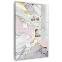 Tulup Glas Magnettafel Dekorativer Marmor 60x90 cm Magnettafel Zum Beschriften Schwarzer Marker Magnettafel Für Notizen