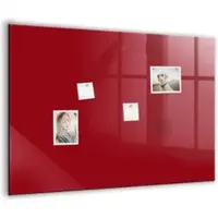 Tulup Magnettafel Aus Glas Rote Farbe 100x70 cm Whiteboard Magnetisch Glas Weißer Marker Magnettafel Modern Glas