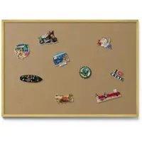 Tulup Magnettafel Metalltafel für Magnete Farbe Dunkelgelb 100x70 cm Magnetboard Gerahmt für Urlaubsmagnete Goldrahmen