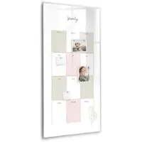 Tulup Beschreibbare Glasmagnettafel Jahresplaner 60x120 cm Magnettafel Büro Glas Schwarzer Marker Glassboard Magnetisch