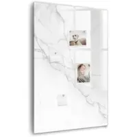 Tulup Schreib Magnettafel Dekorativer Marmor 60x90 cm Magnettafel Wohnzimmer Glas Schwarzer Marker Magnettafel Flur Glas