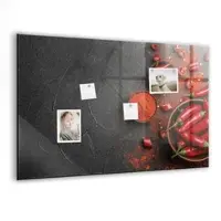 Tulup Schreib Magnettafel Rote Paprika 90x60 cm Magnettafel Wohnzimmer Glas Weißer Marker Magnettafel Flur Glas
