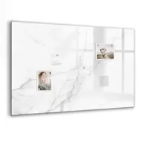 Tulup Glas Magnettafel Dekorativer Marmor 90x60 cm Magnettafel Zum Beschriften Schwarzer Marker Magnettafel Für Notizen