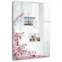 Tulup Magnettafel Aus Glas Blumen Auf Holz 40x60 cm Whiteboard Magnetisch Glas Schwarzer Marker Magnettafel Modern Glas