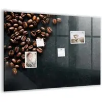 Tulup Magnettafel Aus Glas Kaffeebohnen 100x70 cm Whiteboard Magnetisch Glas Weißer Marker Magnettafel Modern Glas