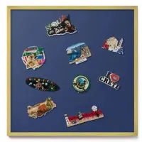 Tulup Magnettafel Wanddekoration Magnettafel bedruckt Farbe Marineblau 50x50 cm Magnetboard für Reisemagnete Goldrahmen