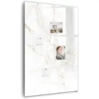 Tulup Glasmagnettafel Eleganter Marmor 60x90 cm Glastafel Magnetisch Beschreibbar Schwarzer Marker Magnettafel Für Organisation